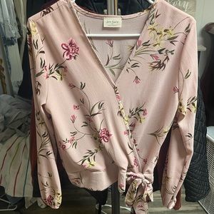 Floral blush blouse